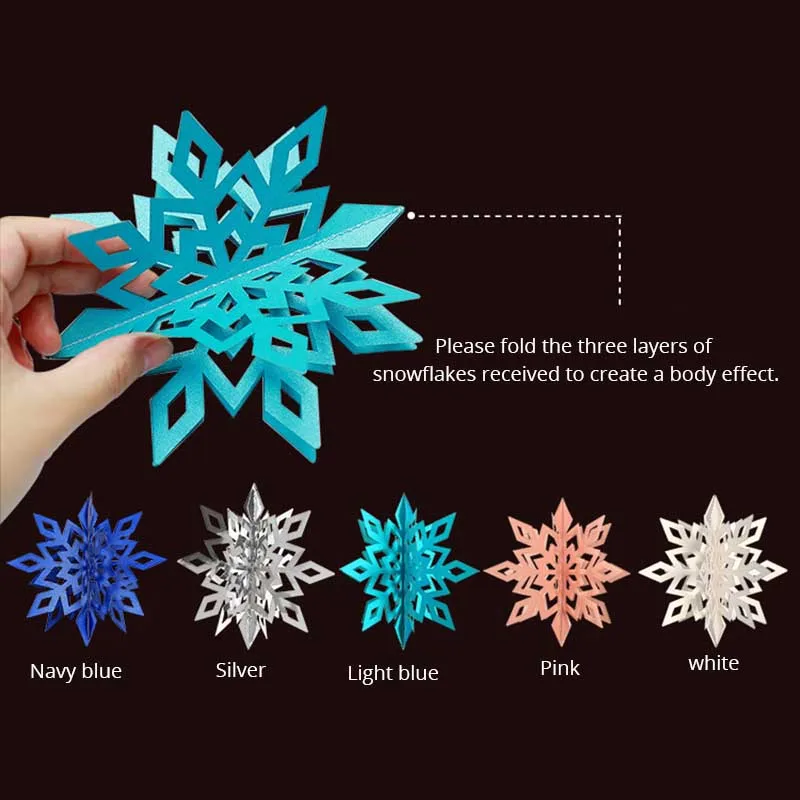 Рождественские украшения для дома снежинки Бумага гирлянды рождественской елки