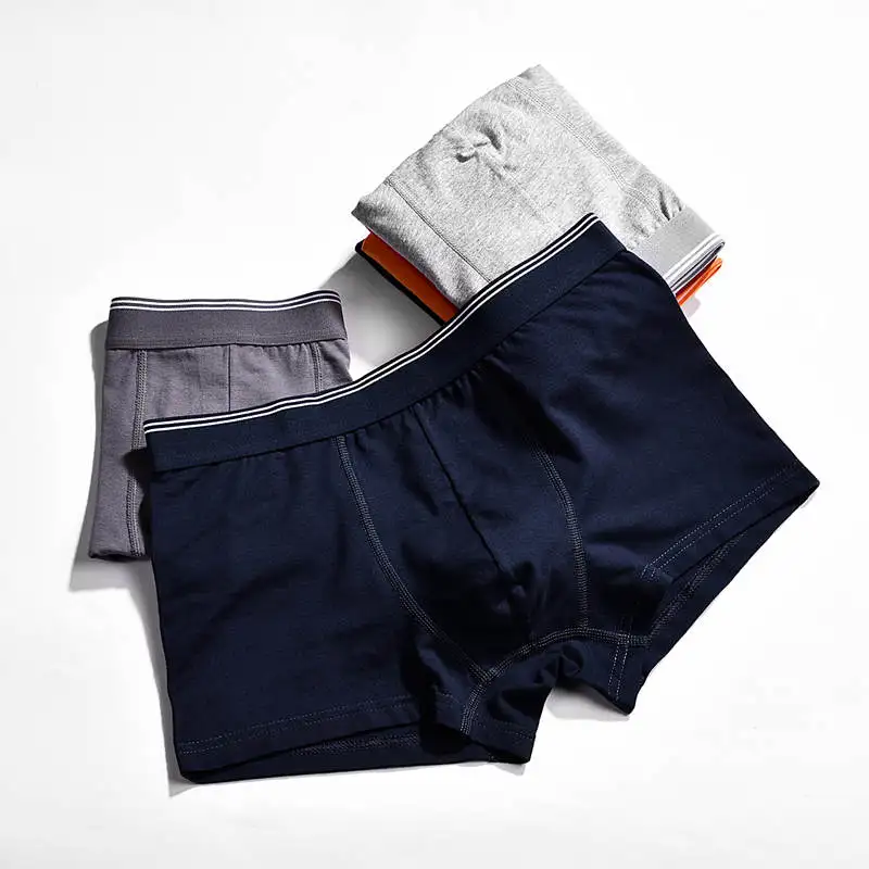 

Трусы-боксеры мужские однотонные из мягкого хлопка, с U-образным выпуклым мешочком, дышащие, со средней талией, размера плюс