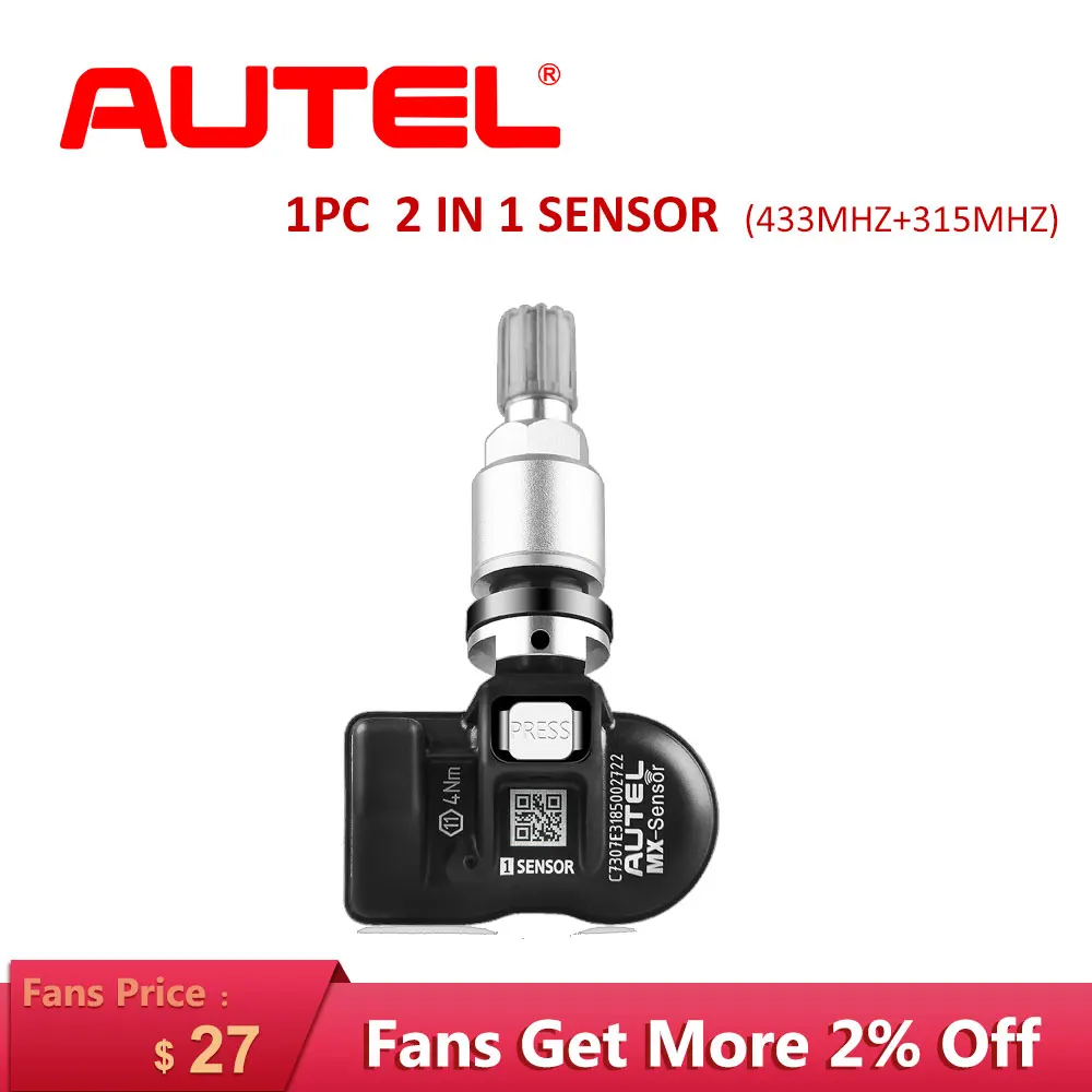 AUTEL 2 в 1 TPMS Датчик 433 315 МГц MX датчик давления шинах контроля автомобильный