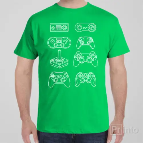 

2019 New Casual Tshirt Men Creative Short Sleeve Tee Shirts Funny Geek Nerd T-Shirt Controller Evolution Gaming Game T Shirt