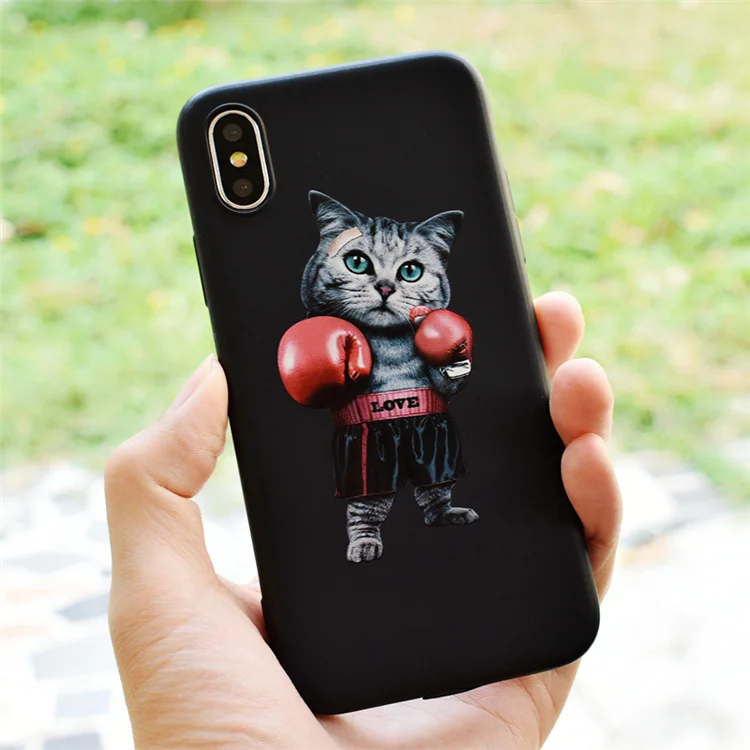 Matte phone cases for iphone X XR XS Max Cartoon Panda rabbit Soft TPU case For 6 6s 7 8 plus back cover |