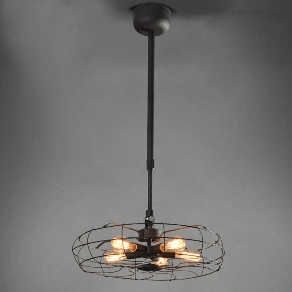 Vintage Iron Art Loft Pendant Light Fans Lamp American Country 5 Heads Edison Lighting Bar Cafe Warehouse Decor | Освещение