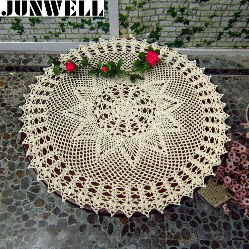 Винтажная скатерть ручной работы 60 см ажурная хлопчатобумажная для дивана|vintage