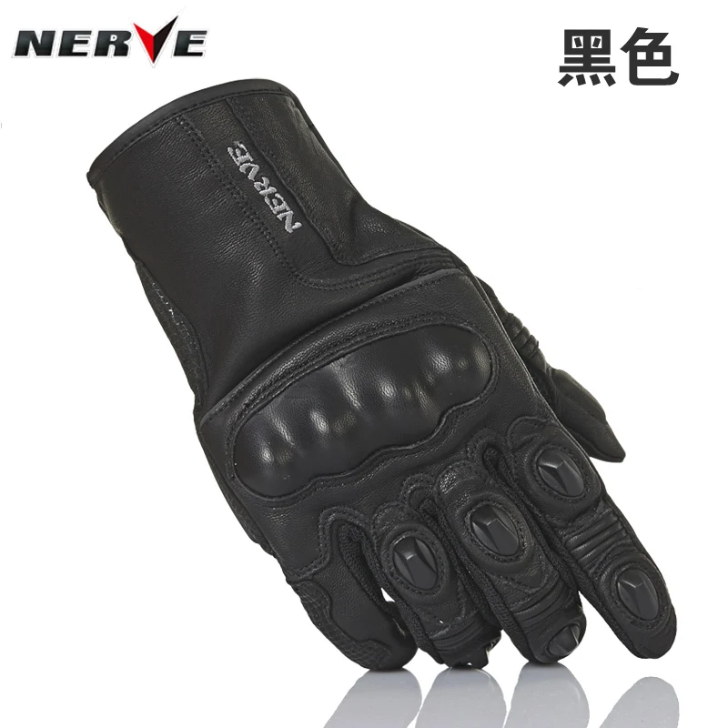 NERVE Motorcycle Gloves 5 Colors Genuine Leather Motocross Moto Road Racing Gloves Motorbike Protection Cycling Guard