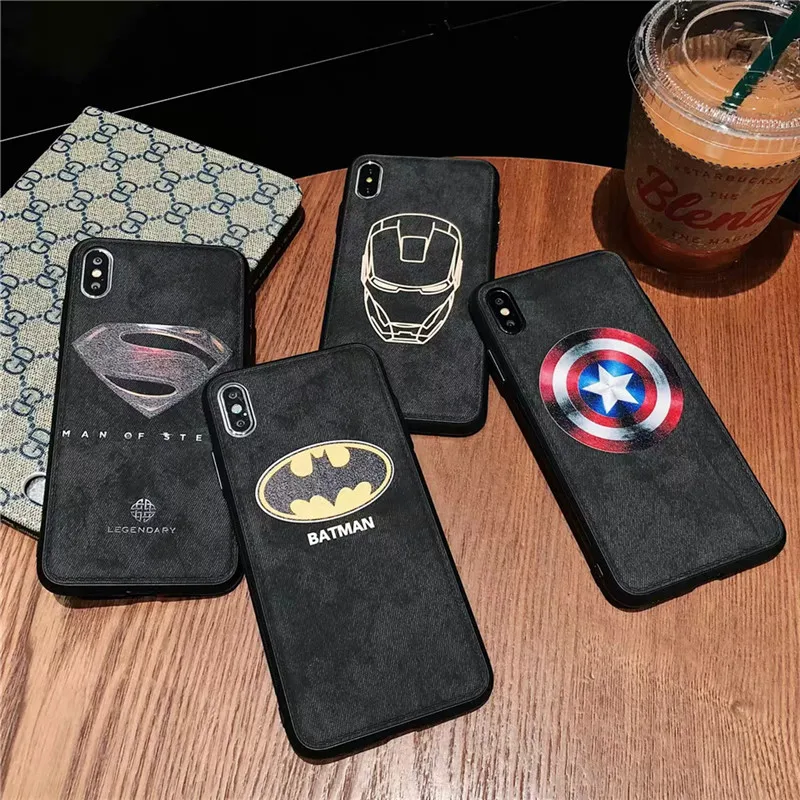 Для iphone X XS Max XR чехол Marvel Мстители Капитан Америка Железный человек Бэтмен кожа