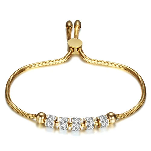 Золотой цвет Вечерние ювелирные изделия, регулируемый браслет для женщин, персонализированное золото/серебро/розовое золото, Блестящий CZ браслет, ювелирные изделия Pulseira - Окраска металла: Золотой цвет