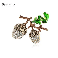 funmor oak acorns pine tower brooch enamel pins for women men banquet party weddings accessories gifts suit coat ornaments joias