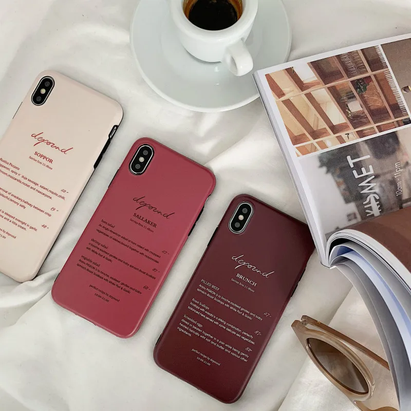 POBLU брендовые Ретро чехлы для iphone XR XS Max Модные Простые IMD TPU мягкие задней панели