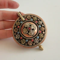 pn051 tibetan buddhism gau box amulet handmade nepal copper auspicious knot 55mm large prayer box pendant necklace