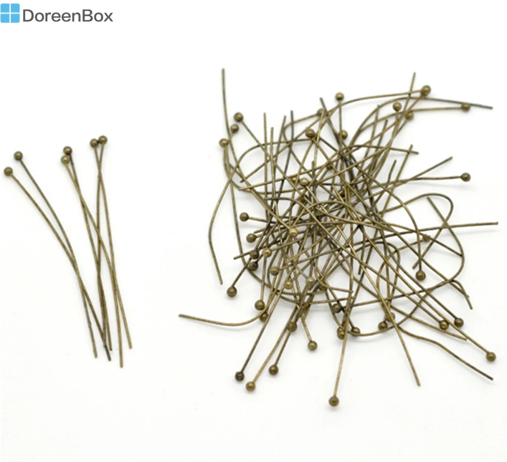 Doreen Box симпатичный античный бронзовый шар шпильки для головки 45x0 5 мм (24 калибра)
