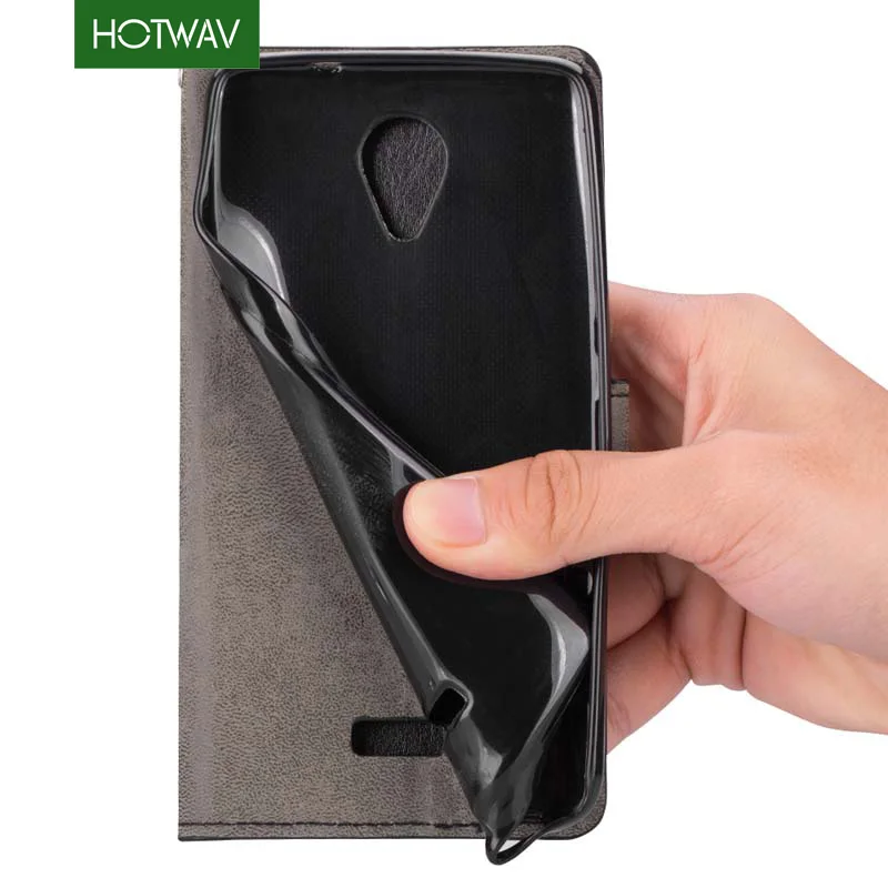 HOTWAV флип бумажник PU Чехлы для мангала Wiko Фредди Стенд с держателями карт 5 дюймов