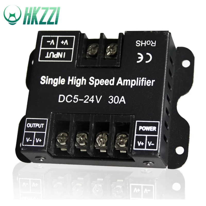 HKZZI DC5V 12V 24V 30A одноцветный светодиодный Усилитель Дата сигнал репитер диммер