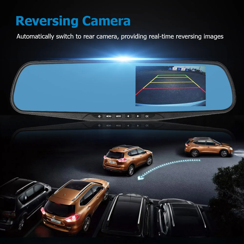 Dashcam DVR Автомобильный видеорегистратор Даш Cam РЕГИСТРАТОР FHD 1080P 4 3 ''Двойной