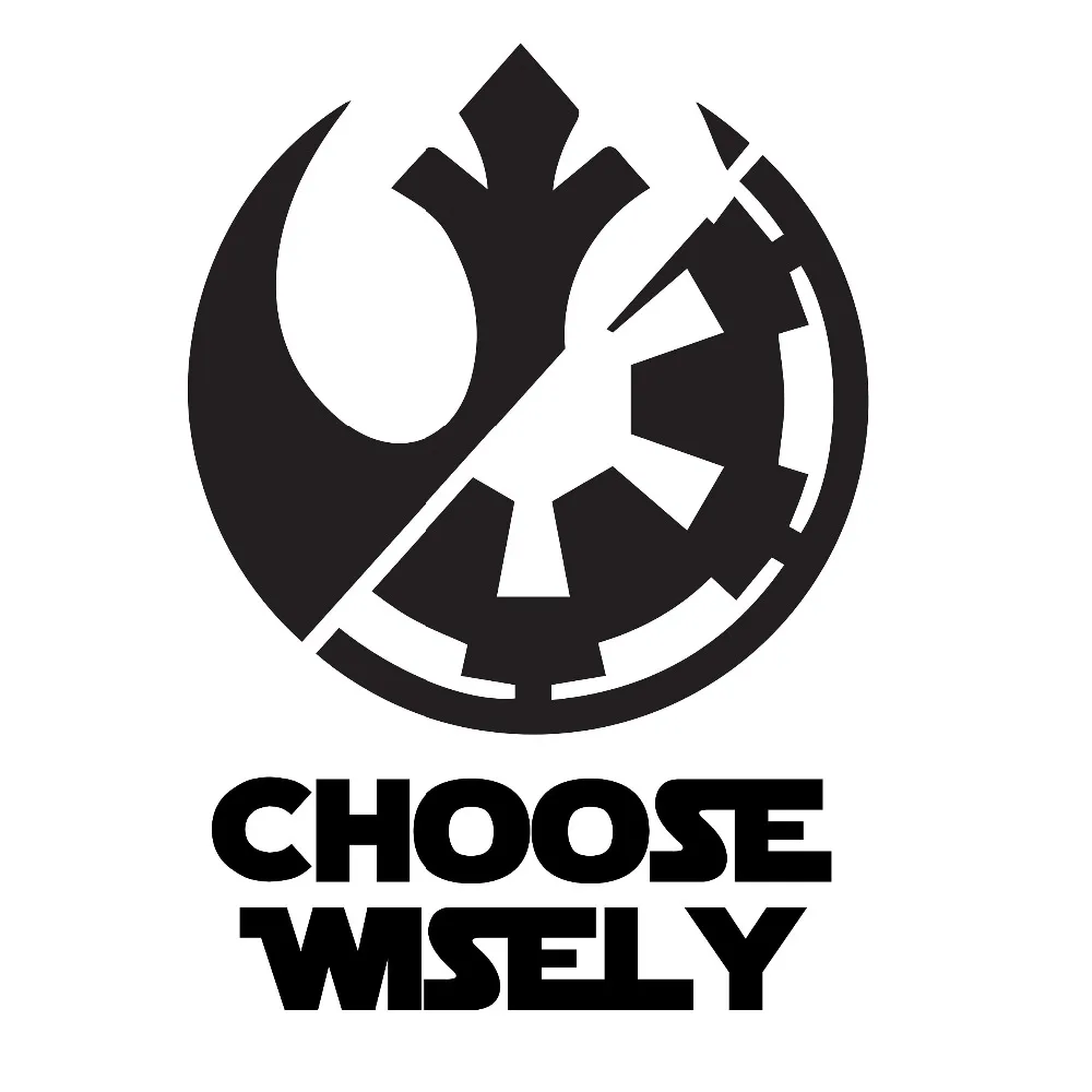 20 см высокий Звездные войны выбрать мудро Rebel Alliance высечки виниловая наклейка кузов Машины окно стикер s креативный Декор TA026