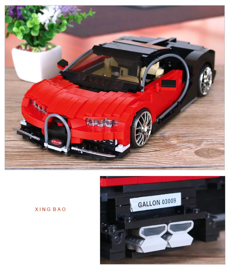 Горячая 1:15 масштаб dream-car Bugatti Veyron красный супер спортивные автомобили MOC строительный блок Модель Кирпичи игрушки для детей Коллекция подарков