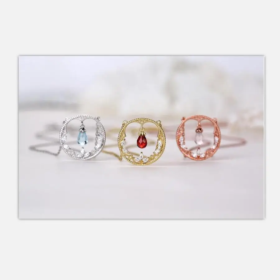 Новое оригинальное ожерелье с драгоценными камнями в форме капли из