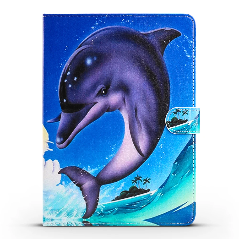 VRLucky для iPad 2018 2017 9 7 дюймов Air 1 2 Pro чехол с милым рисунком дельфина Флип Стенд PU