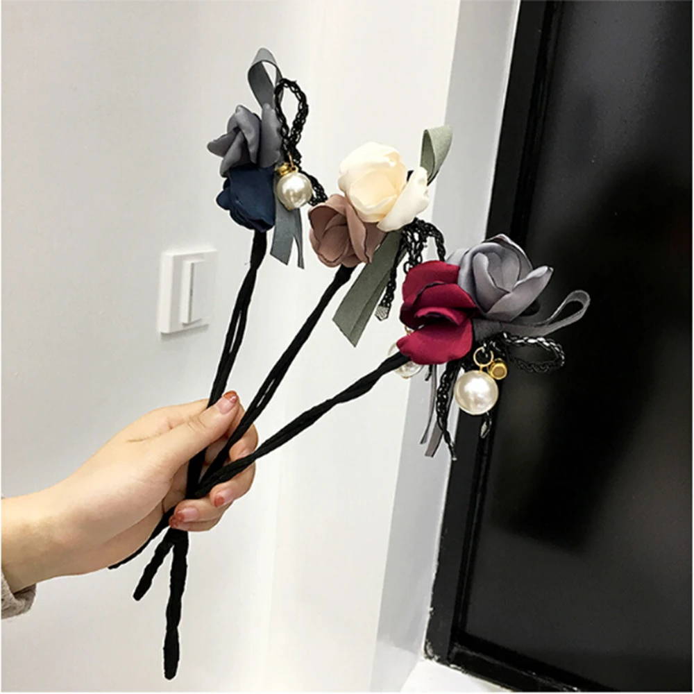1 шт., женский цветок, пончики, скручивающаяся повязка на голову, волшебная булочка, для девушек, сделай сам, инструмент для прически, милые девушки, цветочные аксессуары для волос, лента для волос
