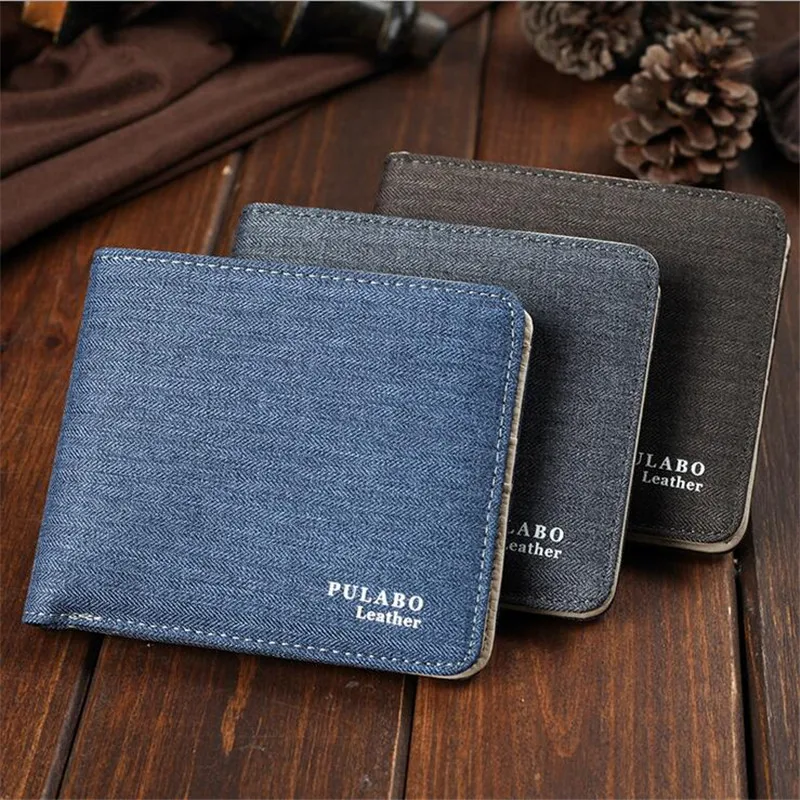 Новый брендовый короткий дизайнерский мужской Холщовый кожаный кошелек с