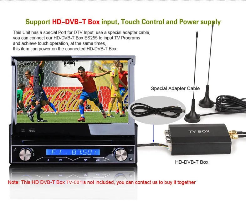 Универсальная " 1Din Авто выдвижная панель автомобиля DVD gps navi система с DVBT 3g WiFi tv DVR RDS AM FM SWC 4X50W DK7088