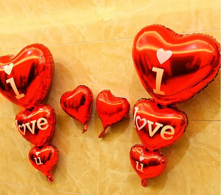 

200 шт. с надписью «I Love You/счастливый день Алюминий Фольга шар «любящее сердце», держащих букет невесты на свадьбе, на День святого Валентина в...