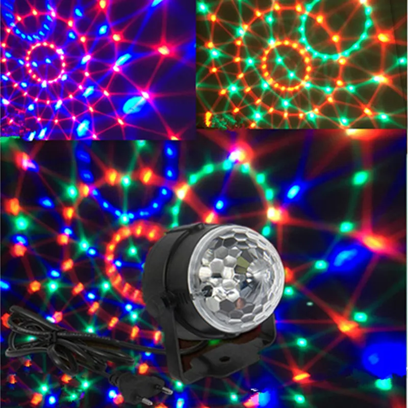 Светодиодный сценический RGB-шар с голосовым управлением 3 Вт вращающийся