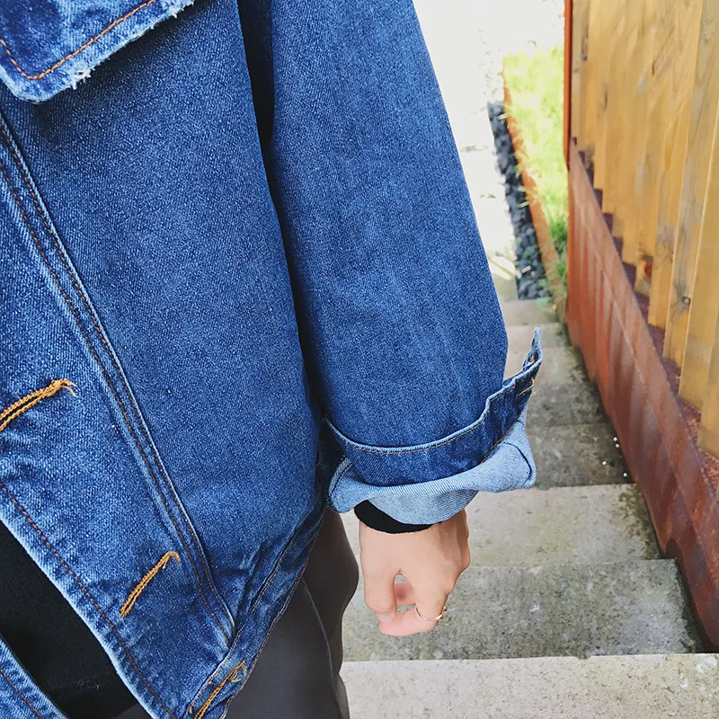 Новинка 2018 весенне осенняя Молодежная Модная Джинсовая куртка высокого качества