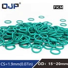 Резиновое кольцо 10 шт.лот, зеленые уплотнительные кольца FKM, уплотнительные кольца 1,9 мм, толщина OD 151617181920 мм, резиновое уплотнительное уплотнение, масляная прокладка, топливный мойщик