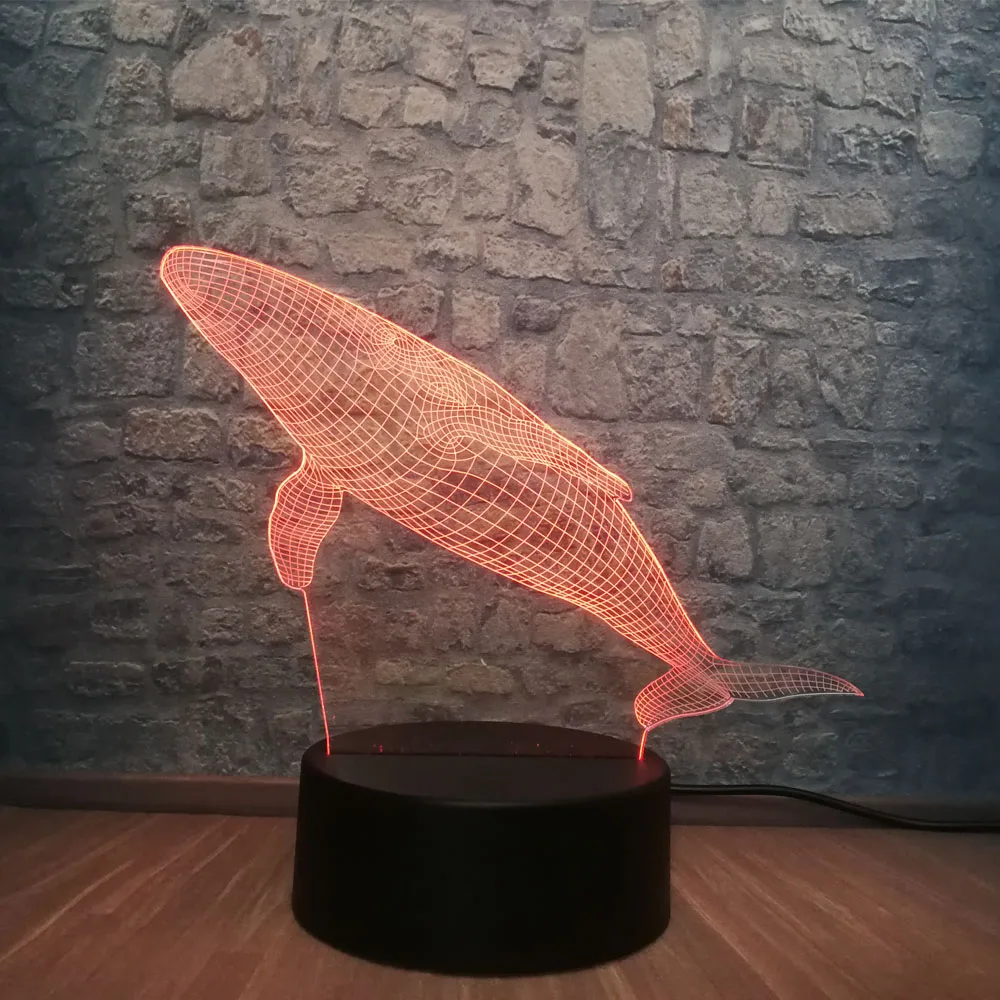 Новинка 2019 животное 3D светодиодная USB лампа подводный мир Рыба Кит Cetacea