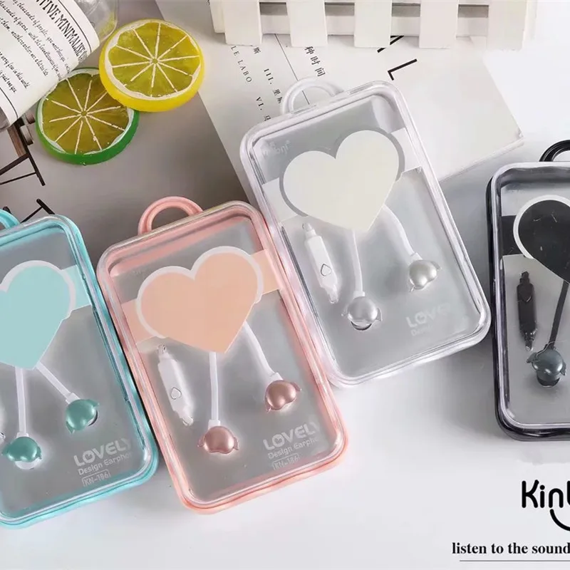 CHICLITS Симпатичные Сердце Любовь наушники Розовый Голубой Музыка гарнитура 3 5 мм