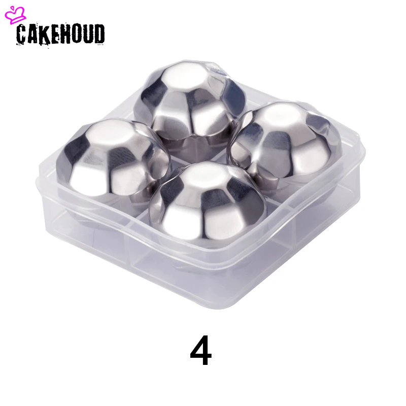 Diamond 4 CAKEHOUD Управление по санитарному надзору за качеством пищевых продуктов и медикаментов Класс виски охладитель пива, вина кубики льда камень Нержавеющая сталь 4/6/8 шт. с Пластик коробка для Охлаждения пива охладитель - Цвет: Diamond 4