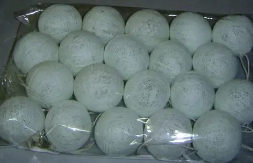 Новый дизайн гирлянда из чистого белого хлопка с шариками сказочные огни Свадьба