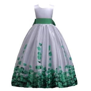 Платья для девочек, летняя одежда с цветочным рисунком, платья принцесс, детское платье с цветами, платья для девочек 4-10 -12 лет