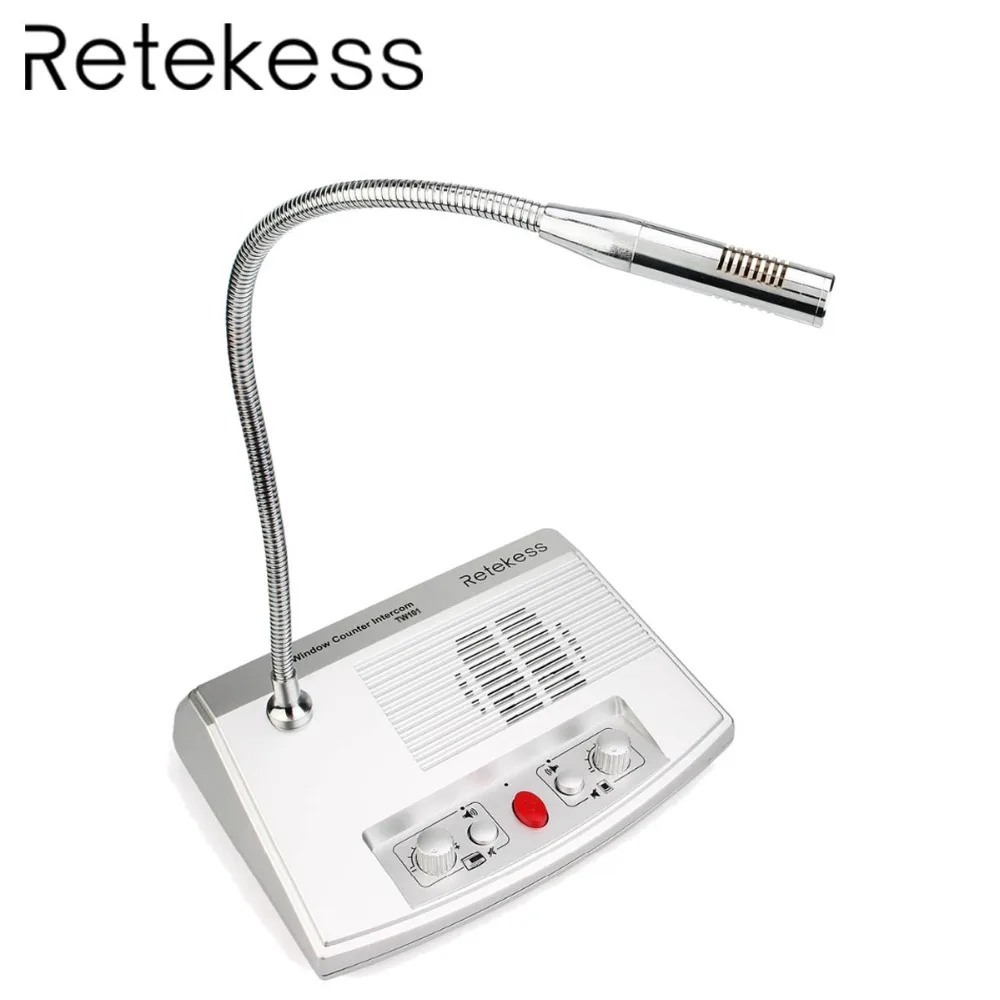 Retekess TW101 3 Вт оконная система внутренней связи, динамик, банк, офисная станция, двухсторонний микрофон для межсетевого общения с противоугонным стеклом