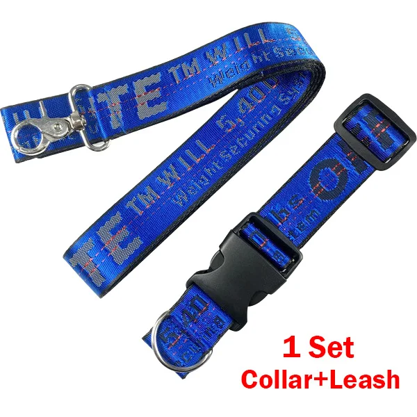 Blue Set 1,6 м регулируемый ошейник и поводок для домашних животных, нейлоновый поводок, ошейник для щенков, поводок для беговых собак, поводок для маленьких щенков, кошек - Цвет: Blue Set