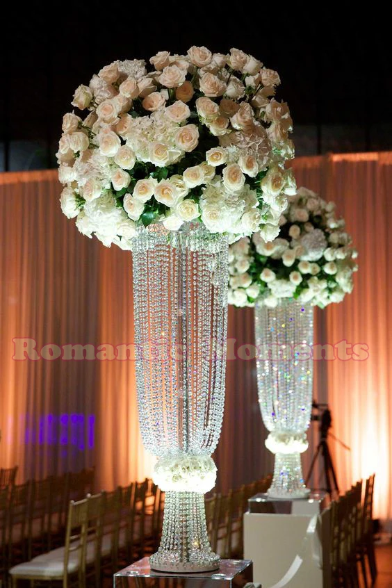 

Wedding Crystal Pillar Table Centerpiece Flower Stand Wedding Deocration