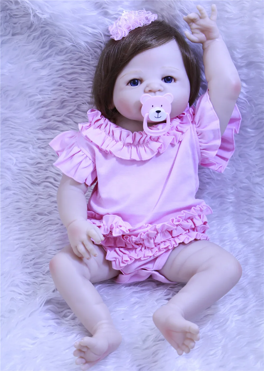 Полностью силиконовая кукла Reborn для маленькой девочки игрушки 55 см супер милые