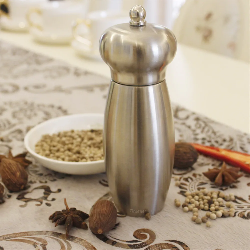Регулируемая Ручная Мельница Из Нержавеющей Стали Finether 5 7 дюйма серебро 304 пробы