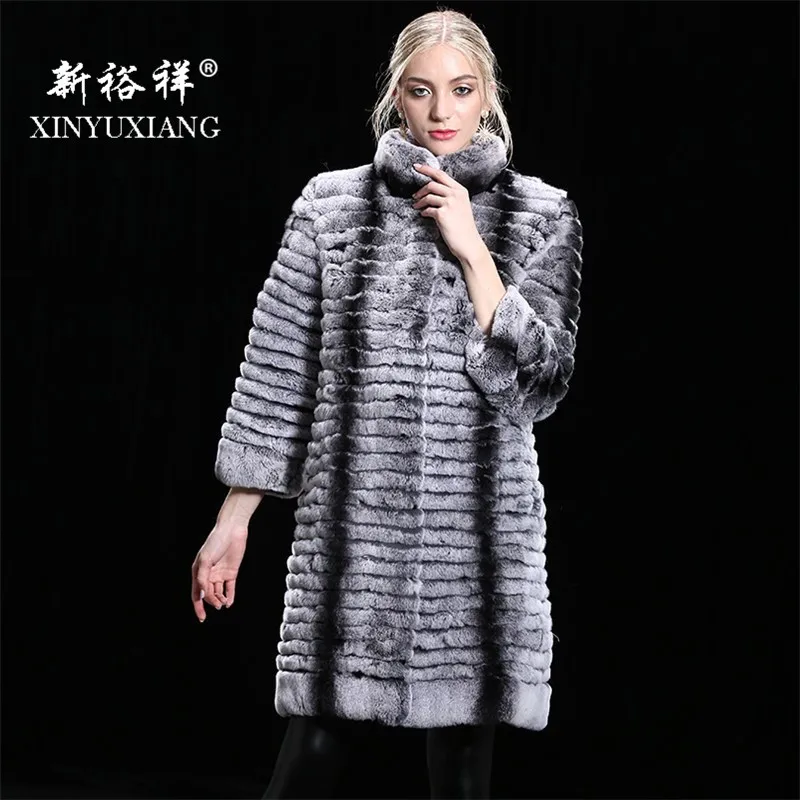 XINYUXIANG новинка 2018 настоящий мех кролика пальто для женщин натуральный зимняя