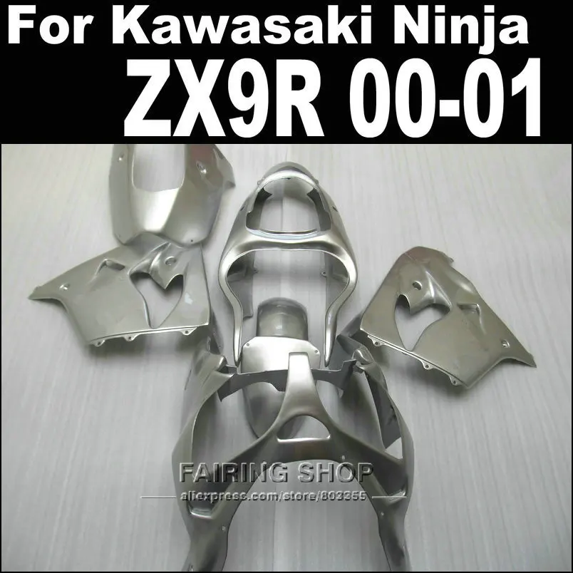 Мотоциклетные комплекты zx9r обтекатели для Kawasaki Ninja 2000 2001 00 01 (чистое серебро)