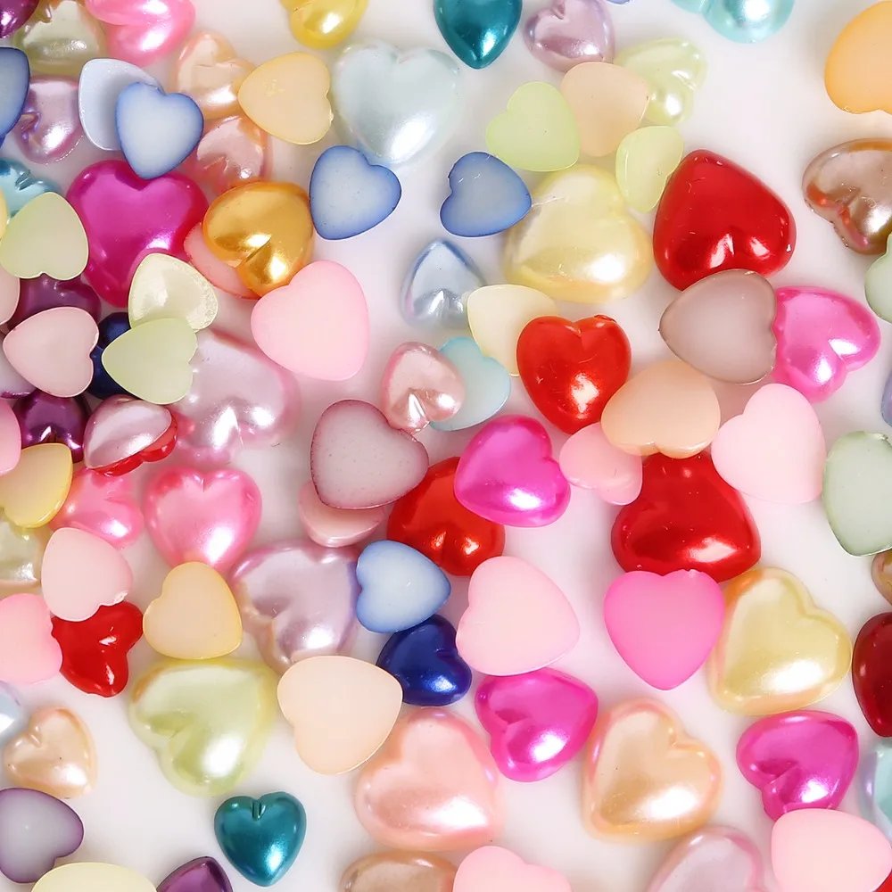 Женская пластиковая имитация жемчуга в форме сердца 3 12 мм 50 300|cabochon heart|heart
