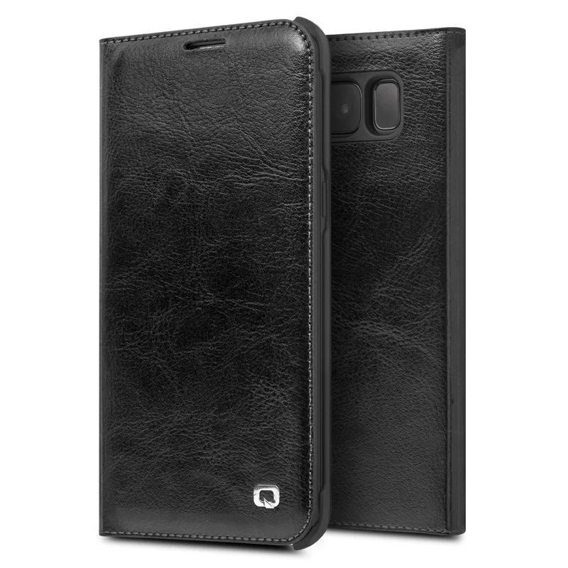 Чехол книжка QIALINO из натуральной кожи для Samsung Galaxy S8 Ультратонкий чехол бумажник