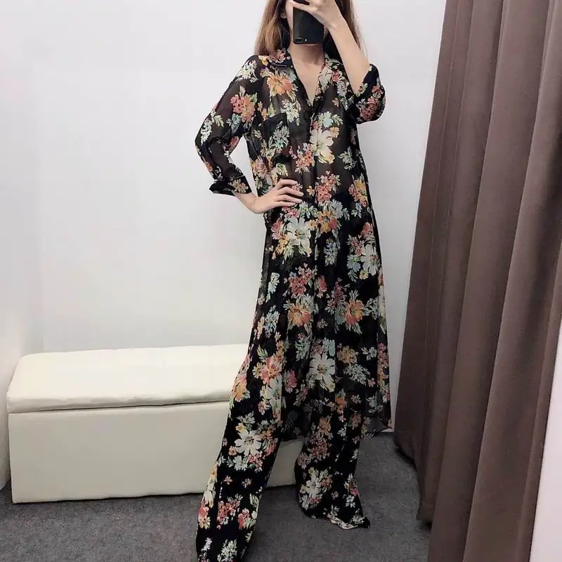 Женская Солнцезащитная одежда лето 2019 Новая модная винтажная Цветочная