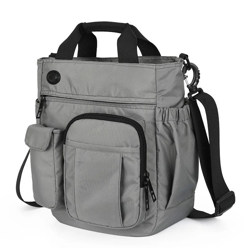 Multifunctional Shoulder Messenger Bag with Headphone Hole Waterproof Nylon Travel Handbag Shoulder Bag Men Leisure Bag