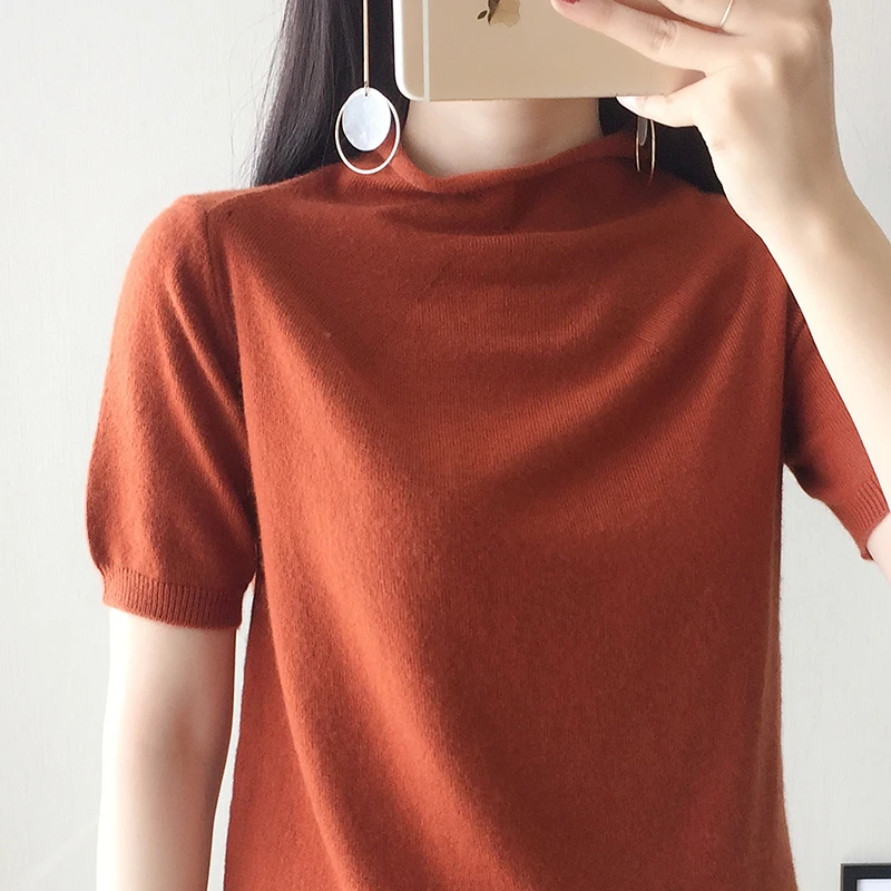 YUNSHUCLOSET 2021 Весна Лидер продаж женский свитер и кашемирской шерсти свертываясь