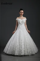 vintage tulle a line boat neck sleeveless flowers beading pearl floor length wedding dress bride gown robe de mariage
