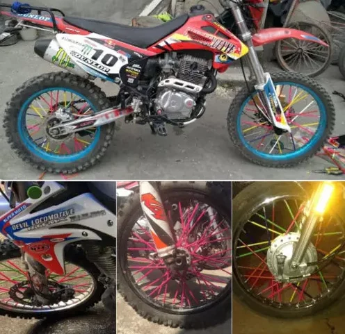 Мотокросса Dirt Bike Enduro обода колеса спицы шкуры Чехлы пальто для kawasaki 500 KX 450 KLX250 KLX450R