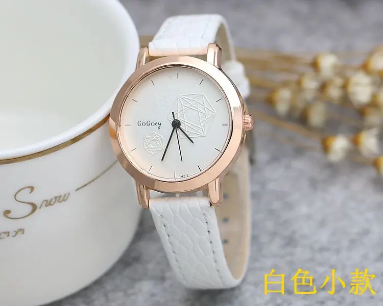 

2018 New Gogoey brand Rose Gold Leather Watches Women Men Elegant Dress Quartz Wrist Watch GO142-2