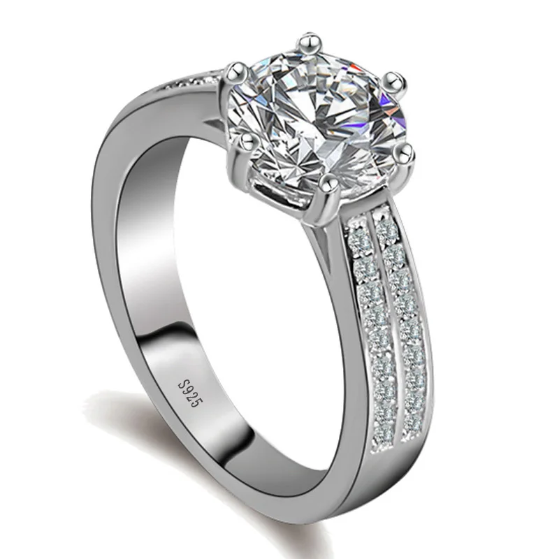 Обручальное кольцо для женщин 3ct Cz Кристалл 925 серебристого цвета женское anel jz6