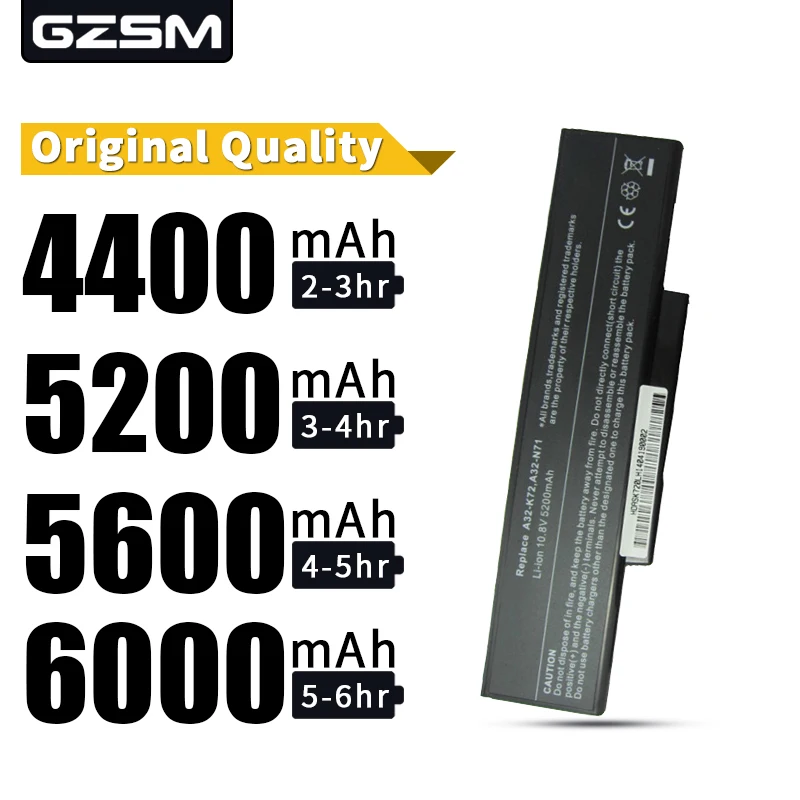 HSW 5200 мАч аккумулятор для ноутбука ASUS 70 NX01B1000Z NXH1B1000Z NZY1B1000Z NZYB1000Z A32 K72 A72 bateria akku|laptop
